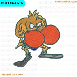 Cartoon Boxing Character Embroidery Design 4