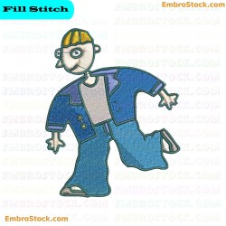 Cartoon Boy Character Embroidery Design 4