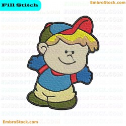 Cartoon Boy Character Embroidery Design 9