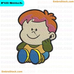 Cartoon Boy Embroidery Design 6