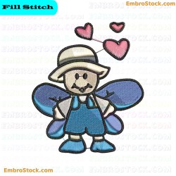 Cartoon Bug Cute Bugs Embroidery Design 7