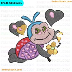 Cartoon Bug Embroidery Design 105