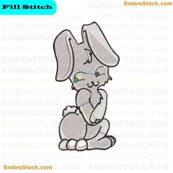 Cartoon Bunny Embroidery Design 4