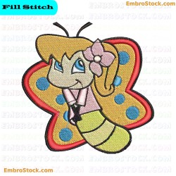 Cartoon Butterfly Embroidery Design 4