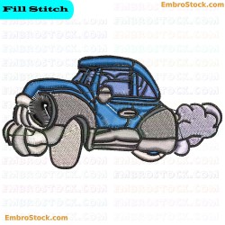 Cartoon Car Embroidery Design 25