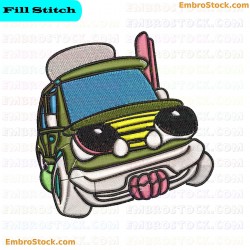 Cartoon Car Embroidery Design 26