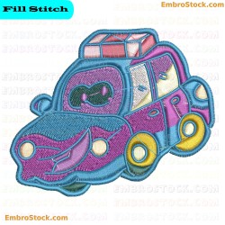 Cartoon Car Embroidery Design 32