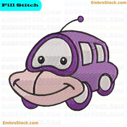 Cartoon Car Funny Cars Embroidery Design 1