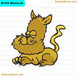 Cartoon Cat Embroidery Design 22