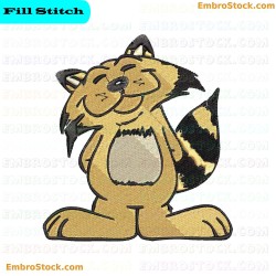 Cartoon Cat Embroidery Design 23