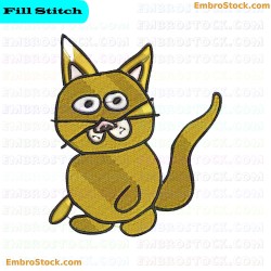 Cartoon Cat Embroidery Design 33