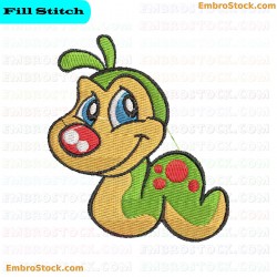 Cartoon Caterpillar Embroidery Design 95