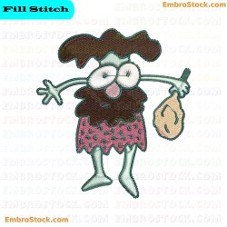 Cartoon Caveman Character Embroidery Design 19