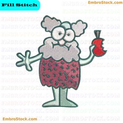 Cartoon Caveman Character Embroidery Design 4