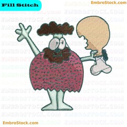 Cartoon Caveman Embroidery Design 12