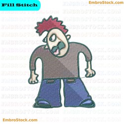 Cartoon Character Boys And Girls Embroidery Design 12