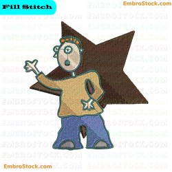 Cartoon Character Boys And Girls Embroidery Design 18