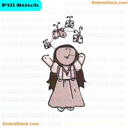 Cartoon Character Embroidery Design 26