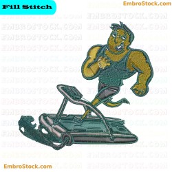 Cartoon Character Exercising Embroidery Design 23