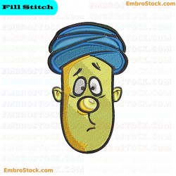 Cartoon Character Face Embroidery Design 25