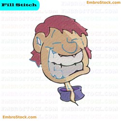 Cartoon Character Face Embroidery Design 27