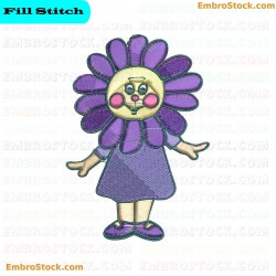 Cartoon Character For Girls Embroidery Design 6