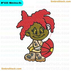 Cartoon Character Girls With Colors Embroidery Design 4