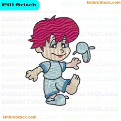 Cartoon Character In Pajamas Embroidery Design 9