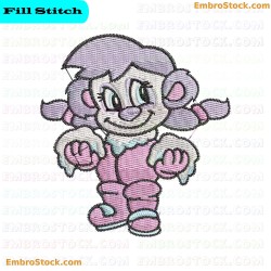 Cartoon Character In Winter Attire Embroidery Design 7