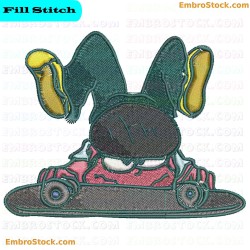 Cartoon Character Skateboarding Embroidery Design 7