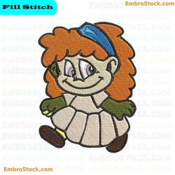 Cartoon Character Sweet Girls Embroidery Design 6