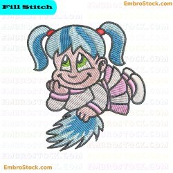 Cartoon Cheerleader Embroidery Design 6