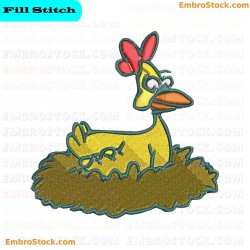 Cartoon Chicken Embroidery Design 2