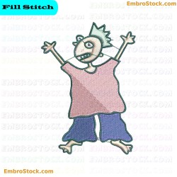 Cartoon Child Character Embroidery Design 17