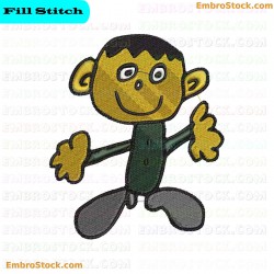 Cartoon Child Character Embroidery Design 1