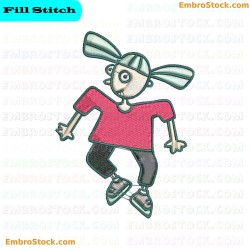 Cartoon Child Character Embroidery Design 21