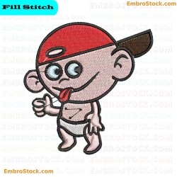 Cartoon Child Character Embroidery Design 4