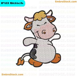 Cartoon Cow Embroidery Design 39