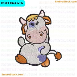 Cartoon Cow Embroidery Design 45