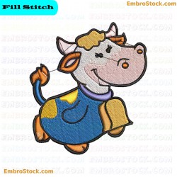 Cartoon Cow Embroidery Design 46