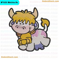 Cartoon Cow Embroidery Design 6