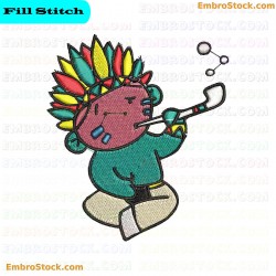 Cartoon Cowboy Character Embroidery Design 8