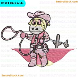 Cartoon Cowboy Embroidery Design 16