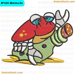 Cartoon Crab Character Embroidery Design 2