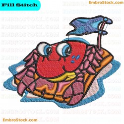 Cartoon Crab Embroidery Design 5