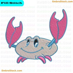 Cartoon Crab Embroidery Design 6