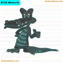 Cartoon Crocodile Embroidery Design 2