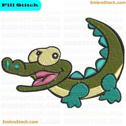 Cartoon Crocodile Embroidery Design 9