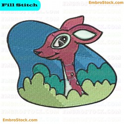 Cartoon Deer Embroidery Design 2