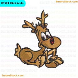 Cartoon Deer Embroidery Design 5